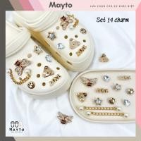 ราคา ชุดสติ๊กเกอร์ 14 ชิ้น เครื่องราง 3 มิติ พร้อมธีม Bee Love พลาสติกแข็ง bling ติดรองเท้าแตะ MayTo Crocodile JB-313 (43965718513)