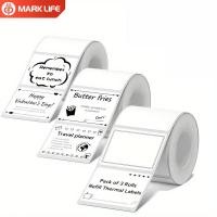 ราคา Marklife 3ม้วนฉลากสีขาวกระดาษป้ายราคาสติกเกอร์อาหารกันน้ําฉลากบาร์โค้ดสติกเกอร์ (55853874933)