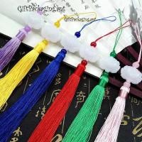 ราคา giftpackagingพร้อมส่ง พู่จีน หยกขาวรูปดอกบัว พู่ดอกบัวห้อยสตไล์จีน (3บาท) (28077426315)