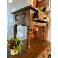 ราคา ตู้หัวเตียง ไม้สัก วินเทจ ขากลึง สูง50 xยาว48xลึก40cm 1 ลิ้นชัก 2สี โต๊ะข้าง โต๊ะวางของ (28565660756)