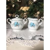 ราคา Hoya ชุดโถน้ำตาล เเละกานม ดอกกุหลาบสีฟ้าสวยหวาน (27775431012)