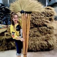 ราคา ไม้กวาด ไม้กวาดดอกหญ้าหัวดำทายางมะตอย ด้ามยาว 120ซม. (ยกมัด 10ด้าม) (27587950654)