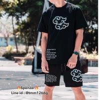 ราคา ชุดเซทเท่ๆ เสื้อและขาสั้นลายเมฆดำ แสงอุษา ผ้าคอตตอน100% กางเกงผ้าเวสปอย เอวยางยืดเนื้อดี (25454778128)