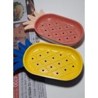 ราคา กล่องใส่สบู่ ตลับวางสบู่ ที่วางสบู่ก้อนลายสับปะรด สีเหลือง/แดง 2 ชิ้น (21731740056)