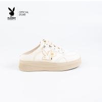 ราคา PLAYBOY Mule Sneakers รองเท้าผ้าใบเปิดส้น รุ่น ST-H252C1206 ดีไซน์แต่งโลโก้กระต่าย อะไหล่ฝังเพชร สี Creamy white(CR) (28032474824)