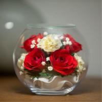 ราคา DMN-506-0220-702 ดอกไม้สดอบในโหลแก้วแบบสไตล์ญี่ปุ่น อยู่ได้นานกว่า5-7ปี (6689454109)