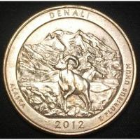 ราคา สหรัฐอเมริกา (USA), ปี 2012, 25 Cents, Denali National Park and Preserve, Alaska ชุดเหรียญ America the Beautiful Quarter (4989773860)