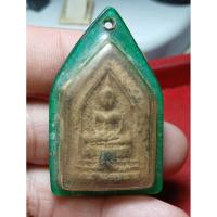ราคา พระผงพิมพ์ห้าเหลี่ยมเลี่ยมพลาสติกวินเทจเก่าด้านหลังมีรอยลานร้าว (26790426114)