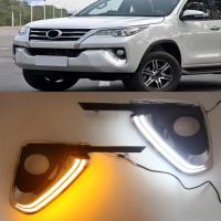 ราคา 2PCS For Toyota Fortuner 2016 2017 2018 2019 2020 LED DRL Daytime Running Lights Daylight turn Sign (55154150573)
