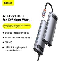 ราคา Baseus Metal Gleam HUB 11-in-1 USB-C อะแดปเตอร์มัลติพอร์ต HDMI 4K USB 3.0 สำหรับ MacBook Pro Air Surface Pro 7 (53003895613)