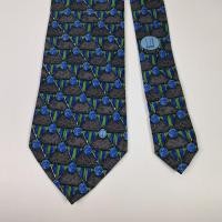 ราคา เนคไท มือสอง Dunhill Men's Silk Tie Geometric Collection Blue Gray Made in Italy (47400275000)