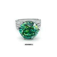 ราคา แสงหรูหรา ส925 เงินสเตอร์ลิงคลาสสิกหกกรงเล็บสีเขียว มอยซาไนต์ แหวนซูเปอร์แฟลชข้อเสนอแหวนเพชรแต่งงานสําหรับผู้หญิง (26543995412)