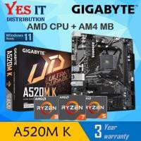 ราคา GIGABYTE A520M-K V2 (Ryzen AM4) mATX MOTHERBOARD + โปรเซสเซอร์เดสก์ท็อป AMD RyzenTM 5000 Series (42127098347)