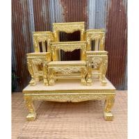 ราคา โต๊ะหมู่บูชาหมู่ 7 หน้า 8 ลายดอก ลายพิกุลงานร่องสีปิดทอง(ระบุสีในกล่องข้อความ) (41652608308)
