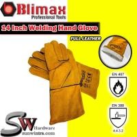 ราคา BLIMAX Heavy Duty 14 นิ้ว Full Leather Welding Hand Glove Sarung Tangan Welding / ถุงมือเชื่อม / ถุงมือ (47553572973)