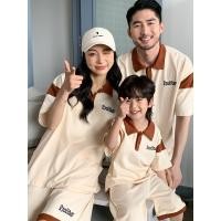 ราคา ชุดจับคู่วันหยุด 2 ชิ้น สไตล์เสื้อโปโล + กางเกงขาสั้น สำหรับครอบครัวและผู้หญิง (43108552082)