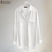 ราคา Zanzea เสื้อลําลองสตรีแขนยาวไม่รัดรูปสีพื้นไม่รัดรูป (14900016395)