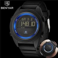 ราคา Benyar นาฬิกาผู้ชายแบรนด์หรูกีฬา Chronograph Alarm Digital LED ชายนาฬิกาทหารนาฬิกาข้อมือ 8002 (24861933027)