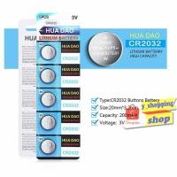 ราคา pack5pcs ถ่านกระดุม2032 CR2032 3V ถ่านนาฬิกา เครื่องคิดเลข (4483964308)
