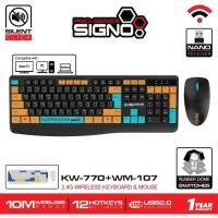 ราคา (เมาส์ คีย์บอร์ด ไร้สาย) SIGNO 2.4G Wireless Keyboard+Mouse รุ่น KW-770+WM-107 (40473236451)