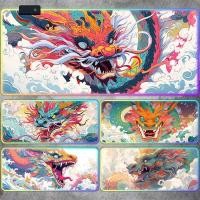 ราคา R RGB Luminous Mouse pad Gaming Gamer Dragon Series Table pad แผ่นรองเมาส์ (50153706437)