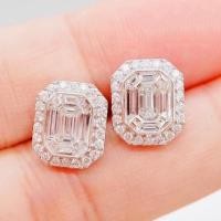 ราคา [ พร้อมส่ง ] ต่างหูเพชรแท้ ทองคำแท้18K (ทอง75.0%) เพชรแท้น้ำ100 เบลเยี่ยมคัต [18KPE1022] (26863794307)