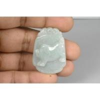 ราคา C217 จี้หยกเขียวแท้ ใส่เพื่อสิริมงคล หยกสลักรูป หมู เสริมปีกุล Type A Jade สามารถออกใบรับรองได้ (42776692128)