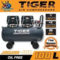ราคา ปั้มลมไร้น้ำมัน Oil Free ขนาดถัง 100ลิตร กำลัง 2780วัตต์ ปริมาณลม 508ลิตร/นาที TIGER รุ่น JAGUAR-100 (22283082913)