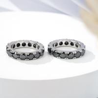 ราคา Starsgem แหวนทรงกลมสีดํา Moissanite อัญมณีเงิน S925 แหวนแต่งงาน (52004436329)