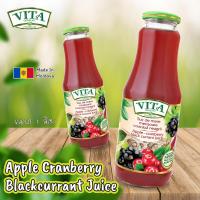 ราคา แพ็คคู่VITA Apple Cranberry black currant juice No sugar added 1 L (18475730075)