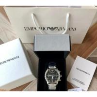 ราคา Emporio Armani AR11241 43mm Chronograph Quartz Black Dial Men's Watch (25481658214)