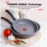 ราคา Tefal กระทะก้นแบน Cook Healthy ขนาด 24 ซม. รุ่น G1340495 เคลือบกันติดสีเทาในและนอก (21483032842)