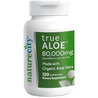ราคา NatureCity Real Aloe Vera รองรับสุขภาพลําไส้-80,000mg Aloe Vera Gel เทียบเท่ากับ One Dose-Organic Aloe Vera (120 แคปซูล) สําหรับย่อยอาหาร ผิวและข้อ | ผนังเรียบง่ายขนาดเล็ก (51653976398)