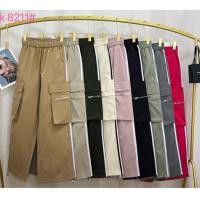 ราคา A&K#8211 กางเกงคาร์โก้ซิปแถบข้าง-ผ้าร่ม (24758793173)