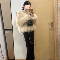 ราคา เสื้อคลุมขนฟ็อกซ์สไตล์ชาแนลสำหรับฤดูหนาว สไตล์ลูกสาว มาพร้อมกระโปรงเลียนแบบชุดสูท (45253851905)