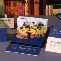 ราคา AULORA ปฏิทินประติมากรรมกระดาษ, Notepad กระดาษหัตถกรรมปฏิทินปราสาทวิเศษ,พร้อมไฟเครื่องประดับเดสก์ท็อป 2026 ปฏิทินรายสัปดาห์ (57304355500)