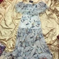 ราคา เดรสยาวเปิดไหล่ งานป้าย ของใหม่ ฟรุ้งฟริ้งสุดอลัง (1457089557)