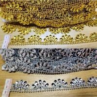 ราคา สังวาลย์/เพชรเส้นคัดเกรดดีสีสดสวยราคาต่อ1หลาสีเงิน/ทอง/อุปกรณ์ตกแต่ง สังวาลย์ดอกไม้ DIY ชุดไทย เหรียญโปรยทาน (27924780530)