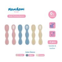 ราคา Momi Homi Training Spoon 3018 Spoon and Teether Silicone Baby Feeding Training Premium Silicone MPASI Equipment? ยางกัดช้อนเด็ก (27637931562)
