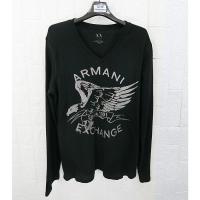 ราคา AIX Armani Exchange แท้ อก45 เสื้อยืดคอกลมแขนยาวไหมพรมดำคลาสสิก (24561265951)