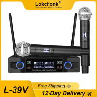 ราคา ระบบไมโครโฟนไร้สาย UHF แบบสองช่องสัญญาณระดับมืออาชีพสําหรับคาราโอเกะและงานปาร์ตี้ (55503543683)