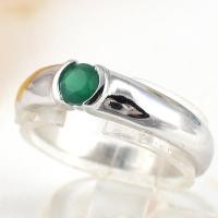 ราคา SKJewelryFactory แหวนปลอกมีด แหวนเงินแท้ 92.5% ฝังพลอยกรีนอะเกทแท้ ER01044-GAG (4363772809)