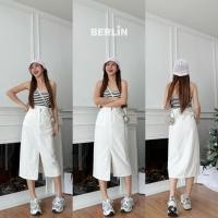 ราคา กระโปรงยีนส์ยาว ผ่าหน้า เอวสูง ทรงสอบ (29043089281)