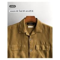 ราคา United Arrows เสื้อเชิ้ตมือสอง แขนสั้น | ผ้า linen สีน้ำตาลทอง (40305442239)