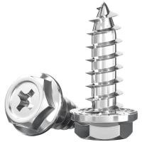 ราคา ⭐[มีฟัน] 304 สแตนเลส ฟิลิปส์ ถ้ําด้านนอกหน้าแปลนหกเหลี่ยมสกรูแตะตัวเองฟันกันลื่นพร้อมแผ่นสกรูไม้ ม3ม (43777783160)