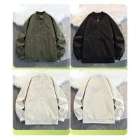 ราคา ⭐สินค้าใหม่⭐Men's Casual Zipper Jacket Solid Color Baseball Outerwear Loose Plus Size Coat (57504105504)