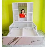 ราคา โต๊ะเครื่องแป้งเกาหลี สไตล์คุณหนู ลายหินอ่อน พร้อมส่ง (12241846809)