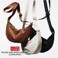 ราคา Uniqlo Corduroy Round Mini Shoulder Bag (off-white) (52001177866)