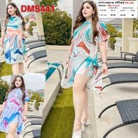 ราคา ชุดเซต สาวอวบ เสื้อยาว+กางเกง เสื้อผ้า คนอ้วน ผ้าไหมอิตาลี 2XL 3XL ชุดผู้หญิง เสื้อผ้าคนอ้วน DMS441 (23441397303)