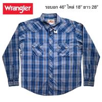 ราคา ⭐️มือ2⭐️Wrangler สก๊อตกระดุมมุก สีน้ำเงิน (17325253658)